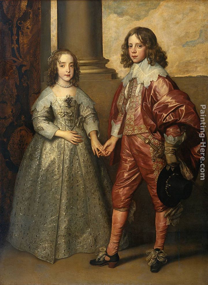 William II, Prince of Orange and Princess Henrietta Mary Stuart, daughter of Charles I of England painting - Sir Antony van Dyck William II, Prince of Orange and Princess Henrietta Mary Stuart, daughter of Charles I of England art painting